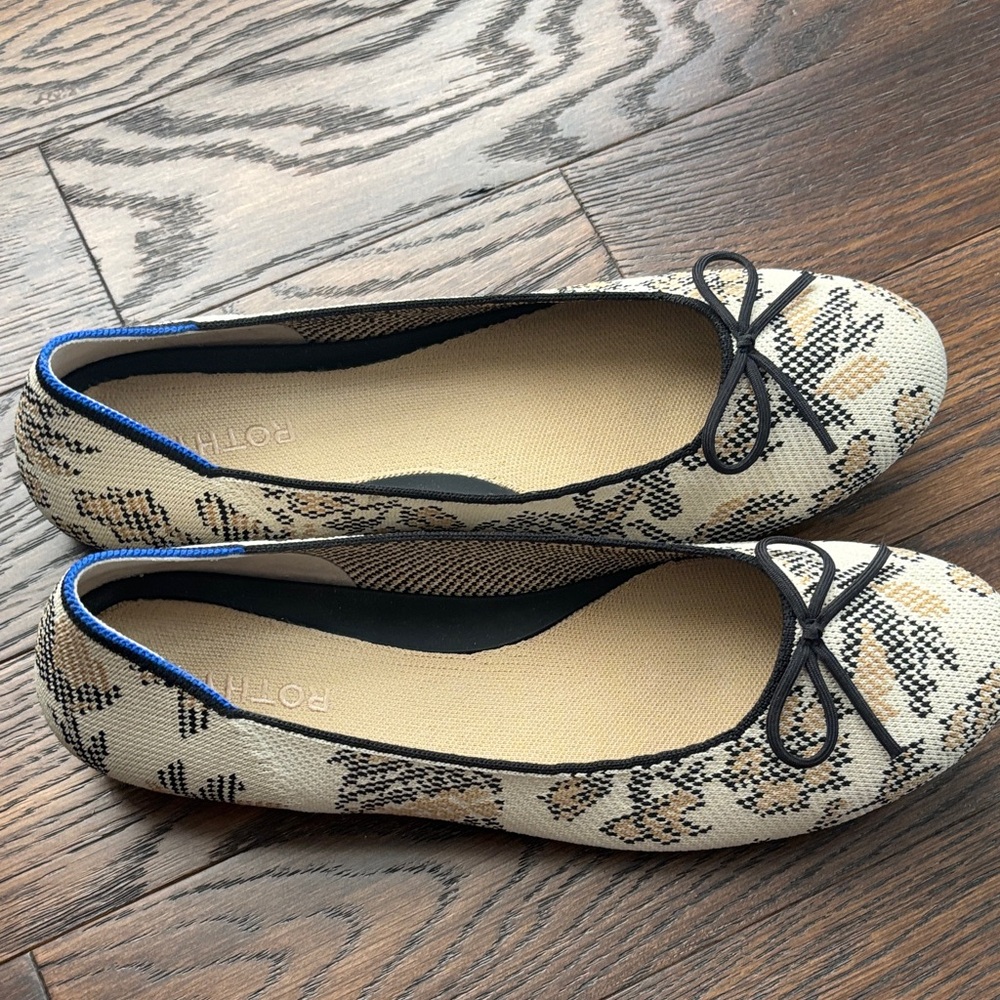 Rothy's Women's Black and Tan Patterned Flats